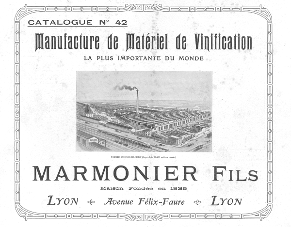 Photo pressoir wine press usine MARMONIER PMH Vinicole